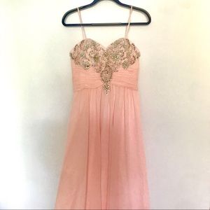 Alex & Sophia Floor length beaded pink dress 12